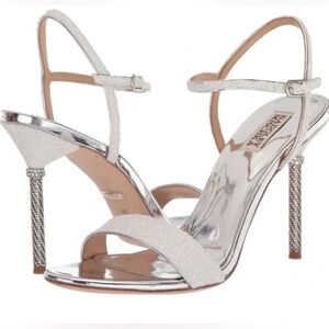 Badgley Mischka Glittering Silver Heels 9